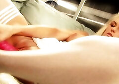 Natasha Plays With Her Wonderful Large Titties And Constricted Twat Whilst In Underware