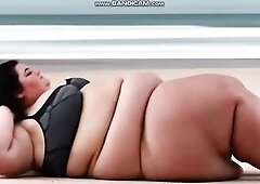 HEAVY Ebony Amazon SSBBW with rippling flesh everywhere (Solo, AI-Generated, M185 1)