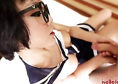 Cute oriental ladyboy gets her butt pounded