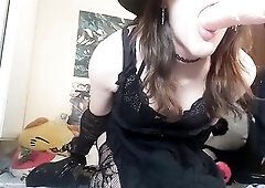 Chastity witch having pleasure