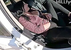 Taut Leggings Car Tease Outdoor Play Oral-job Cum on Face preview