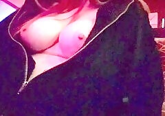 Italian milf Artemisia Love shows her ample tits in the club