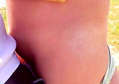 Stranger anew cum in my pants on the beach Risky public creampie