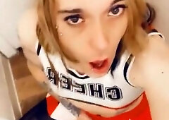 Trans Cheer Leader luving herself