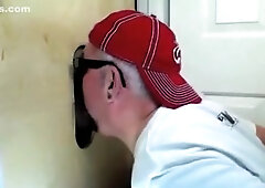 Gloryhole 1St Time Visitor Cums Back To Feed