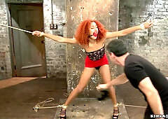 Black slave toyed & caned