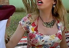 Seductive tranny takes it up the ass with pleasure outdoors