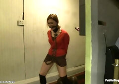 Slave pulling steel ball in public