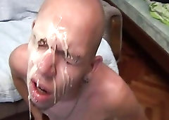 Bald guy ends a good fuck with his lover in creamy modes