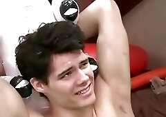 Straight teens lube up for a gay photoshoot