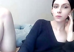 Gorgeous shemale amateur toys her ass hole and enjoys masturbation