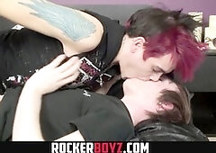 Rocker Boyz pounded by massive twink dick in slutty bottom's tight fuck-holes