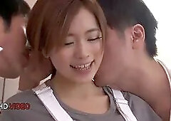 Slim Reina Oomori Gives Passionate JAV Creampie Gangbang Performance