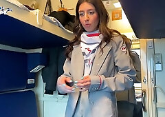 Cum-Crazed Conductor Fucks Horny Passenger Mid-Shift in Public Train!