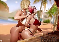 Harley Quinn Fucked By Power Girl In The Ass