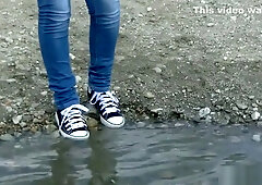 My favorite Wetlook with jeans and white socks