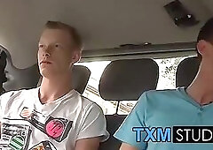 Sexy twink Mark Henley deep throats a big hard cock