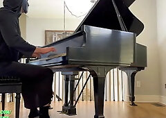 Hot Chick Roughly Throat Fucked by Masked Piano Player