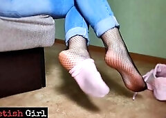 Breathe The Smell Of My Indecent Pink Socks And Smelly Soles After Running - JOI