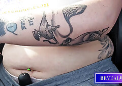 RevealMe  BUXOM GODDESS TIT PLAY & MASTURBATION IN CAR: BIG BREASTED SOLO FANTASY