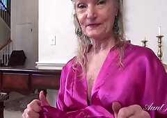 Step-Auntie Diane Catches You Masturbating, Offers to Help POV