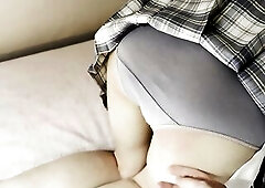 flogging her cute girlfriend's ass -- real lesbo intimacy