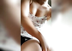 Cheating hotwife dropping her pants as this babe goes out to cheat