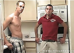 Petting and sucking in a kitchen