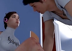 Flirty encounter between Ellie and Max at the clinic