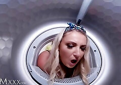 MOMxxx Free use of large natural boobs step mommy Crystal Swift whilst this babe does her chores