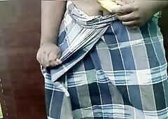 playing with real banana