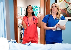 Sex-loving angels Riley Reyes and Sofi Ryan fuck in the bed