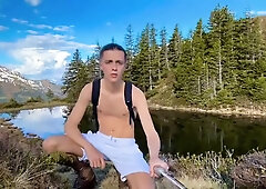 Gay Twink Wanks in Public