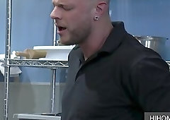 Huge dong plows hairy dude's hairy ass