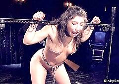 Hot Brunette Gets Whipped In Bondage