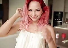 Sexy Oriental sweetheart with fiery hair gets drilled hard