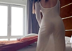 Gorgeous cleaning nymph Skinny_Lady69 in a solo foot worship session