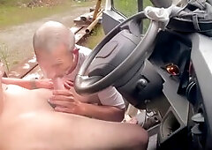 Old gay men, blowage, public
