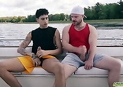 Marcus McNeil and Angel Elias joint fam vacation turns into outdoor sex