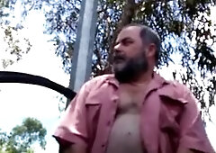 Str8 babby bear jerkin off in the park 7