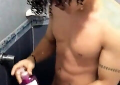 Gay-For-Pay Latino Showering