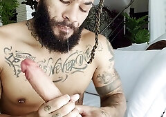 Andy Rodrigues fake penis and bum have fun with jizz flow