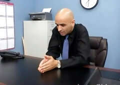 The adorable Marissa rubs a cock and later gets a facial