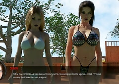 Voluptuous brunette and curvy blonde from a fantasy game world meet in a private digital lounge for a slow, breathless moment of real connection