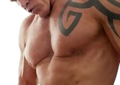 Jockstrap twink barebacked by muscled and tattooed DILF