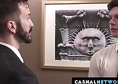 The bearded master Tucker Barett did a great job rimming and fucking the boy's ass