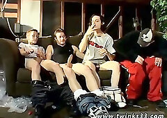 Naughty guys smoking & partying