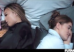 Steamy maid Jia Lissa has a wild night with her boss's busty wife Kazumi Squirts