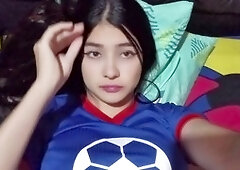 Mexican babe in a Japanese uniform with big tits gets it anally