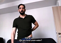 Bearded Guy His Slim Body For Cash And Gets Rewarded With A Hot Cumshot